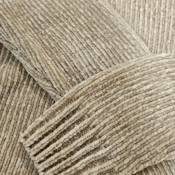 Nordstrom's Sanctuary Chenille Mock Neck Crop Sweater Tan Gold Cream Medium - Picture 6 of 10